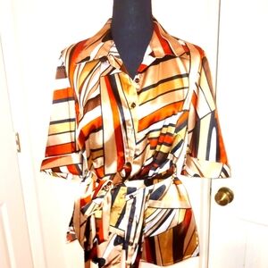 Striped Multicolor Button-Up Blouse